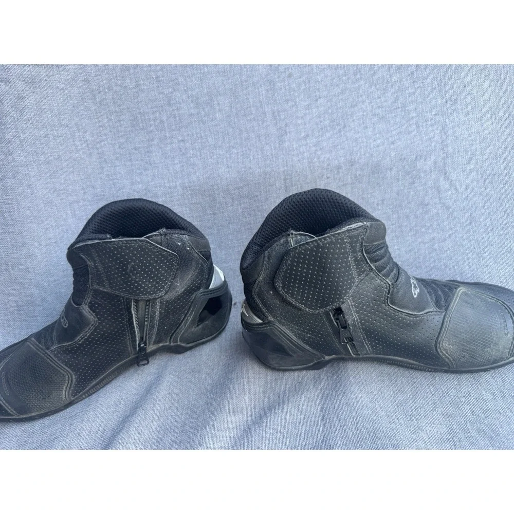 Alpinestars SMX-1 R Vented Motorcycle Boots Men's Size 9 US Black Strap Zip